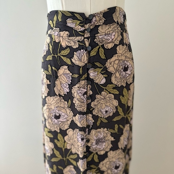 Leith High Low Maxi Women's Floral Elastic Waist Skirt Size XS - Picture 3 of 12